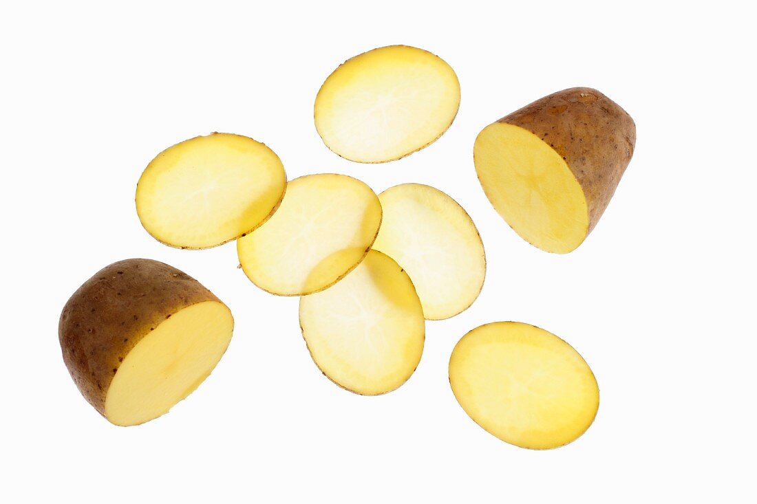 Potato halves and slices