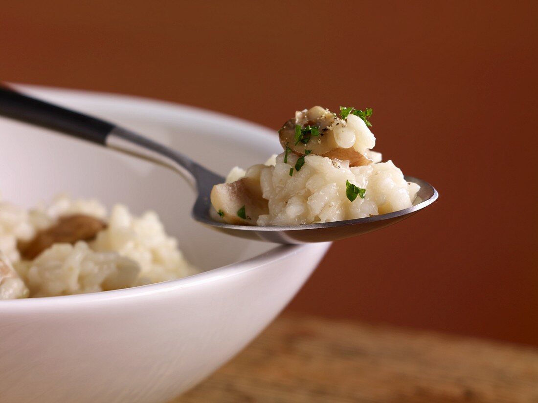 Risotto with mushrooms (close up)