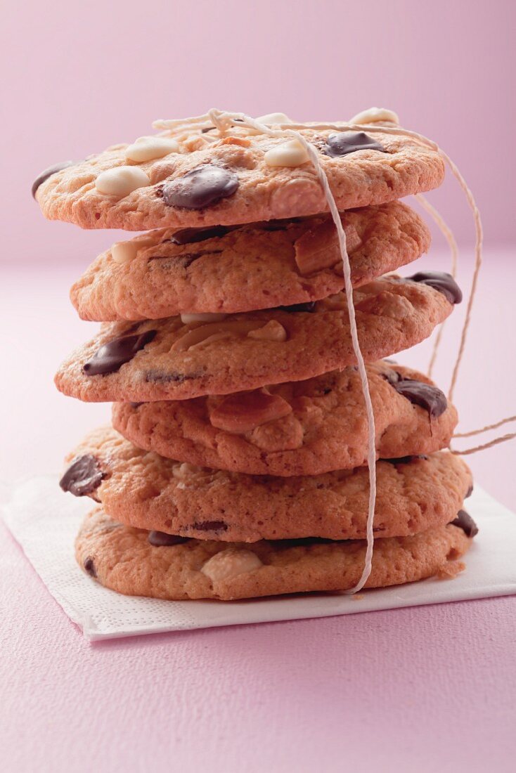 Stack of chocolate chip cookies