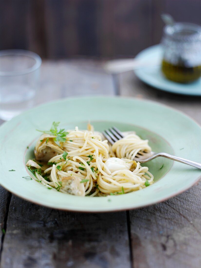 Spaghetti mit Artischocken