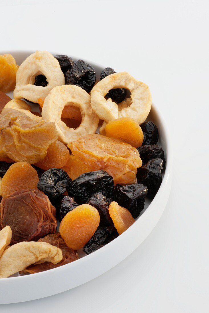 Mixed dried fruit in a bowl