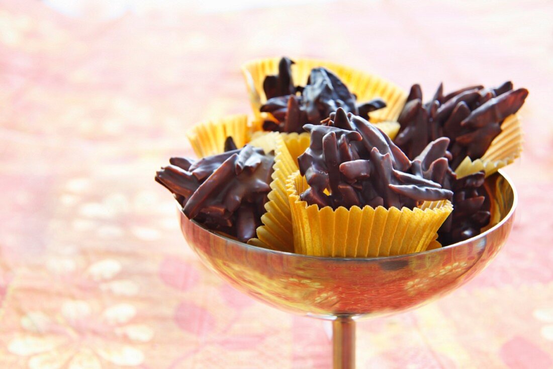 Almond candy with dark chocolate