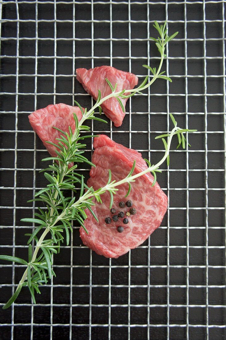 Wagyu beef with rosemary and peppercorns