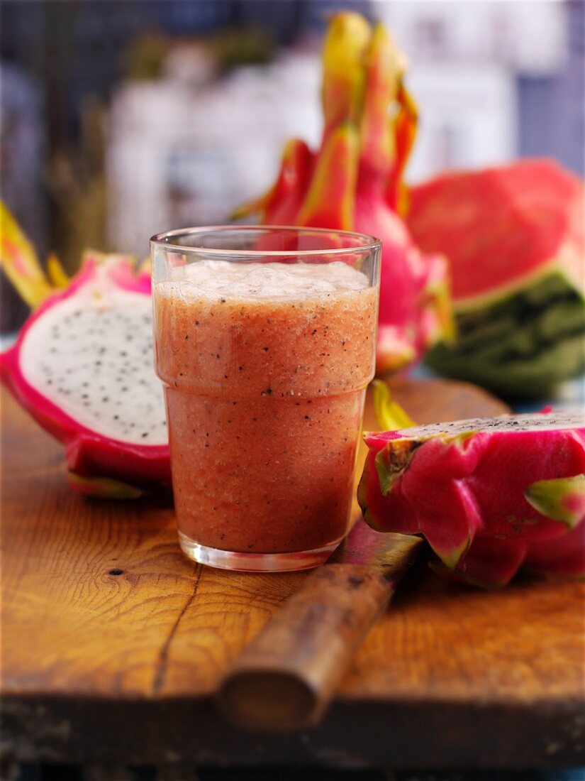 Dragon fruit and watermelon smoothie