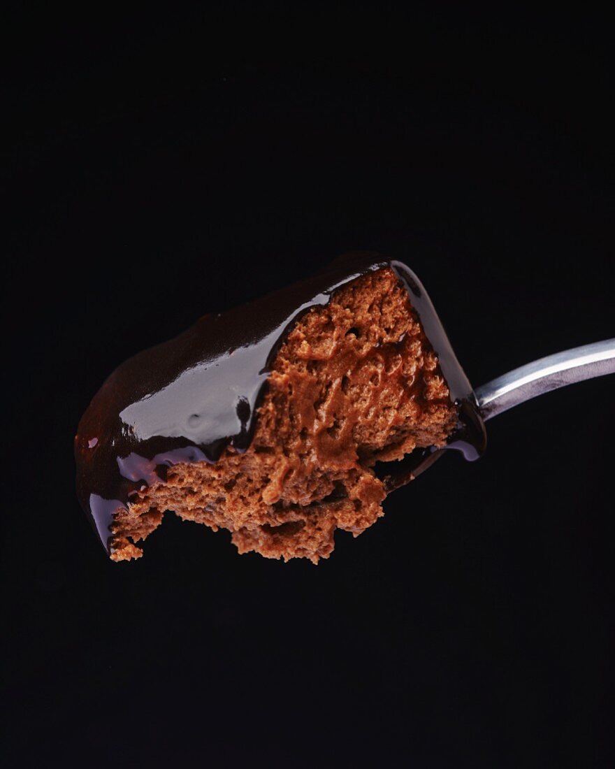 A spoonful of chocolate mousse