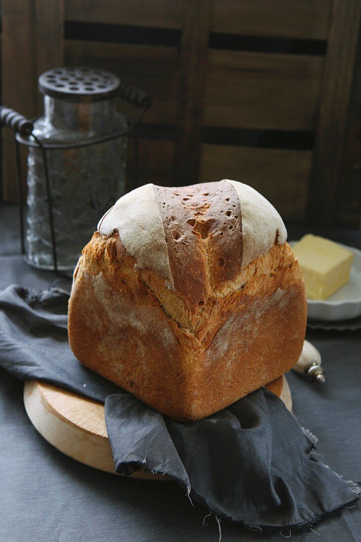 Rustic bread and butter
