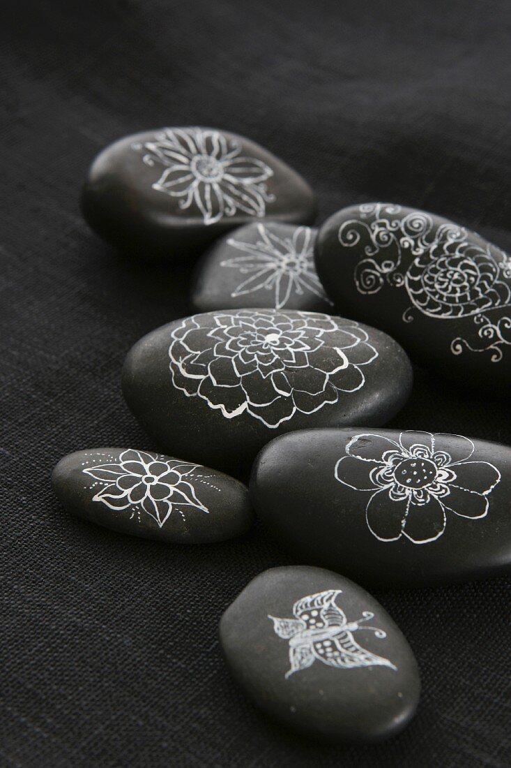 Hand-painted zen stones