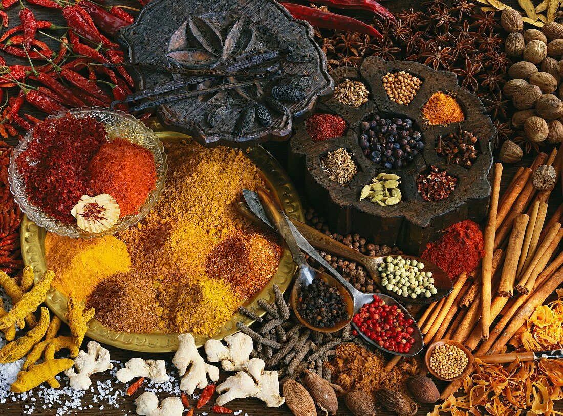 Many different spices