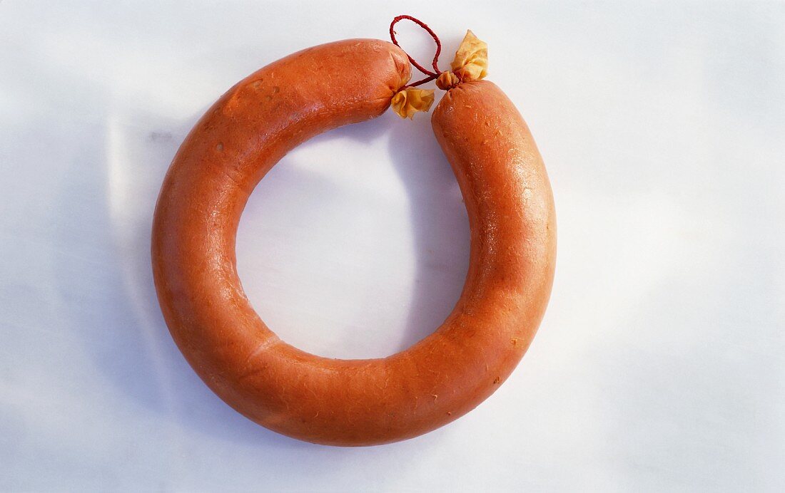 A ring of scalded sausage