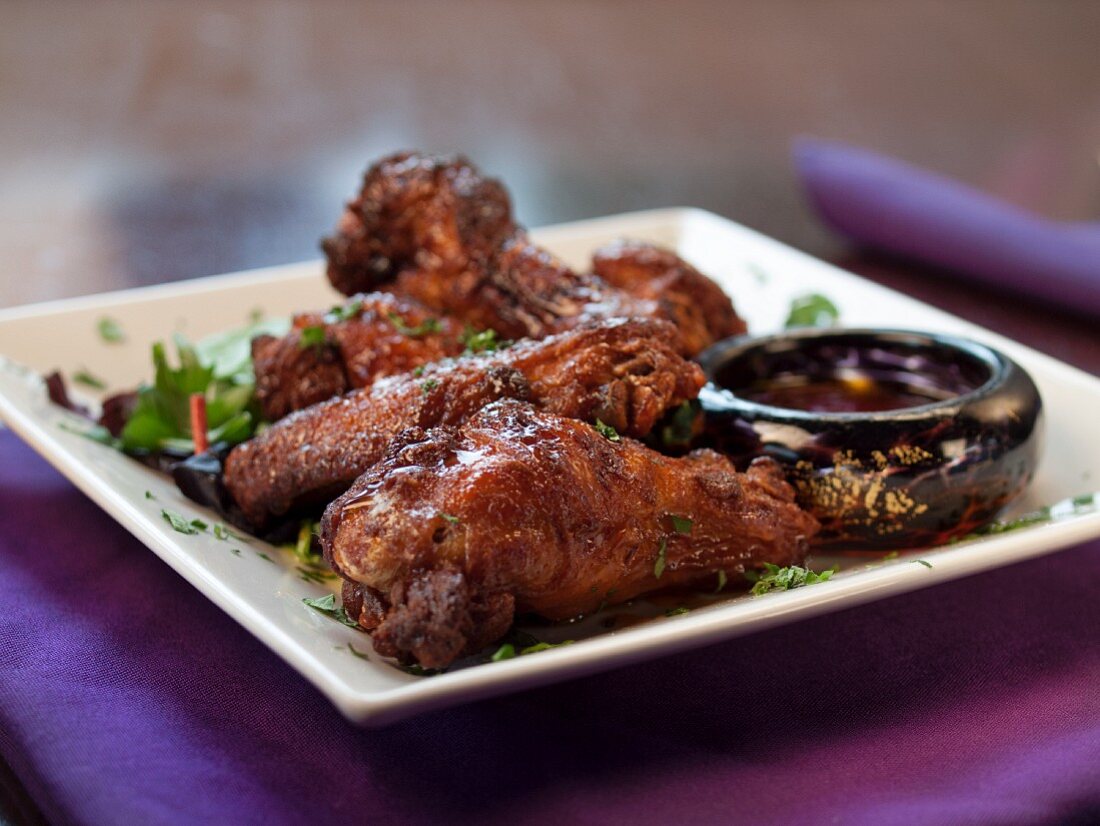 Soy Glazed Chicken Wings with Dipping Sauce