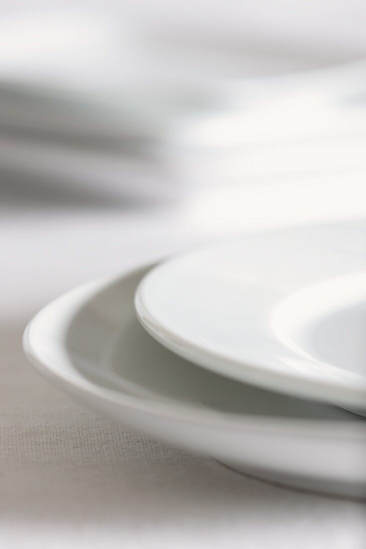 Stacked White Plates