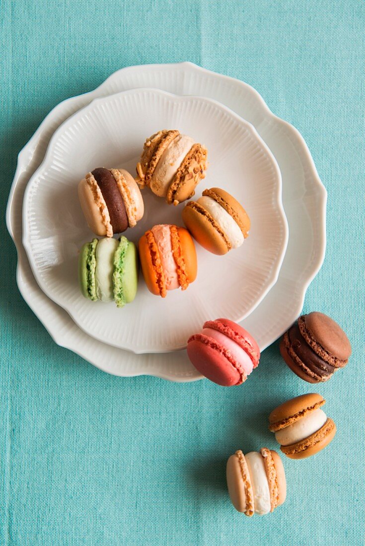 Coloured macarons