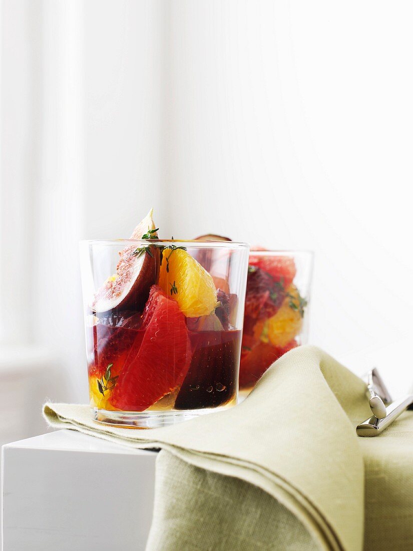 Citrus fruit compote with figs