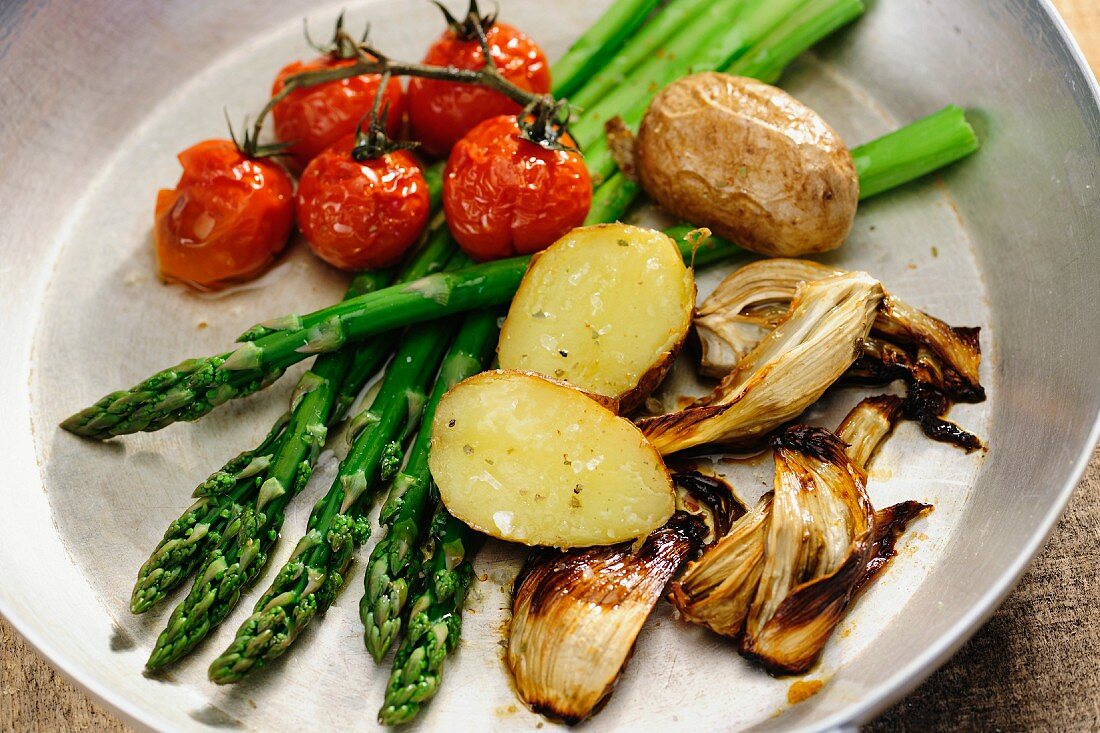 Baked vegetables in a pan