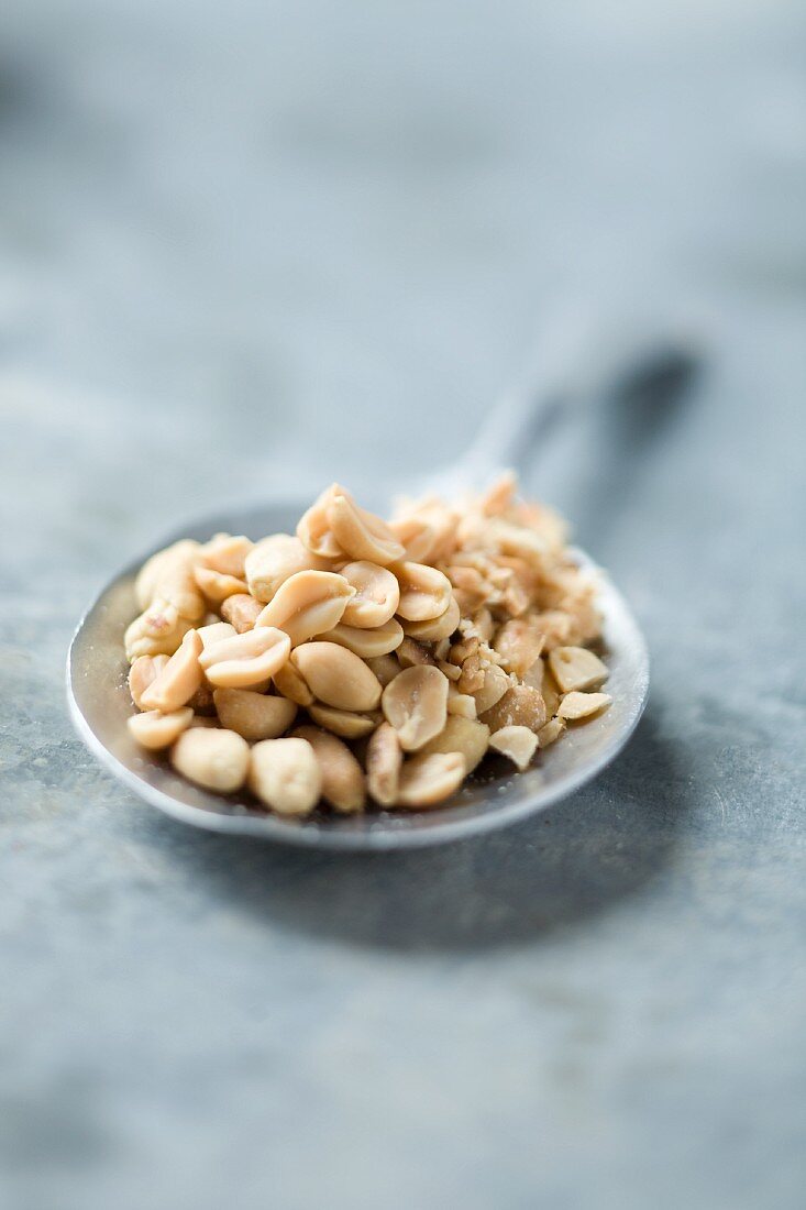 A small bowl of peanuts