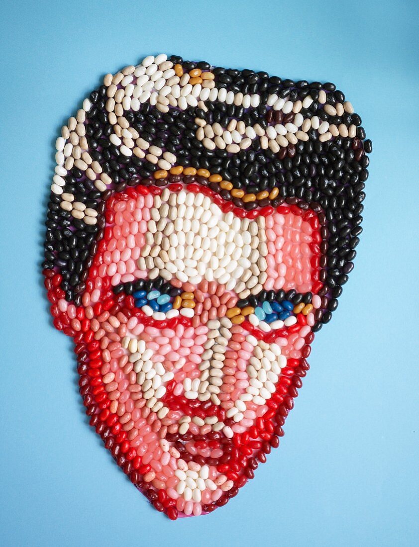 Elvis Presley Gesicht aus Jelly Beans