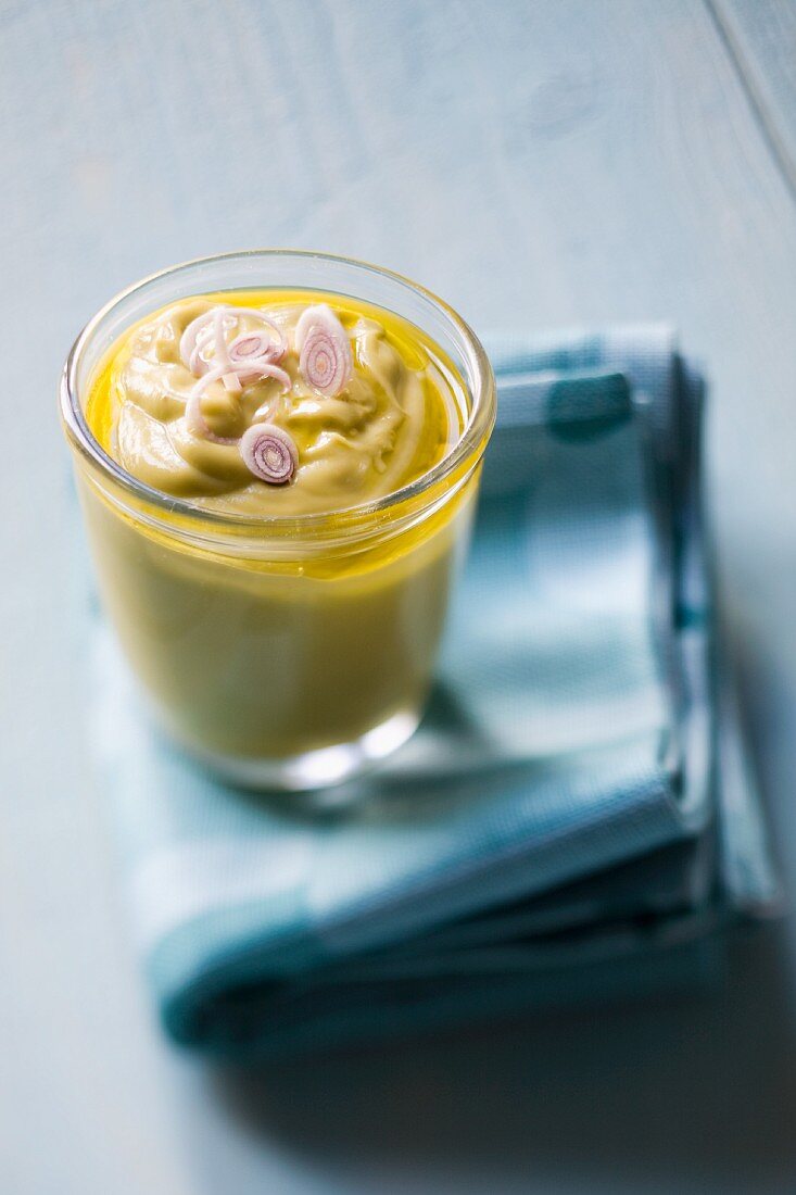 Cream of avocado soup with lemon grass