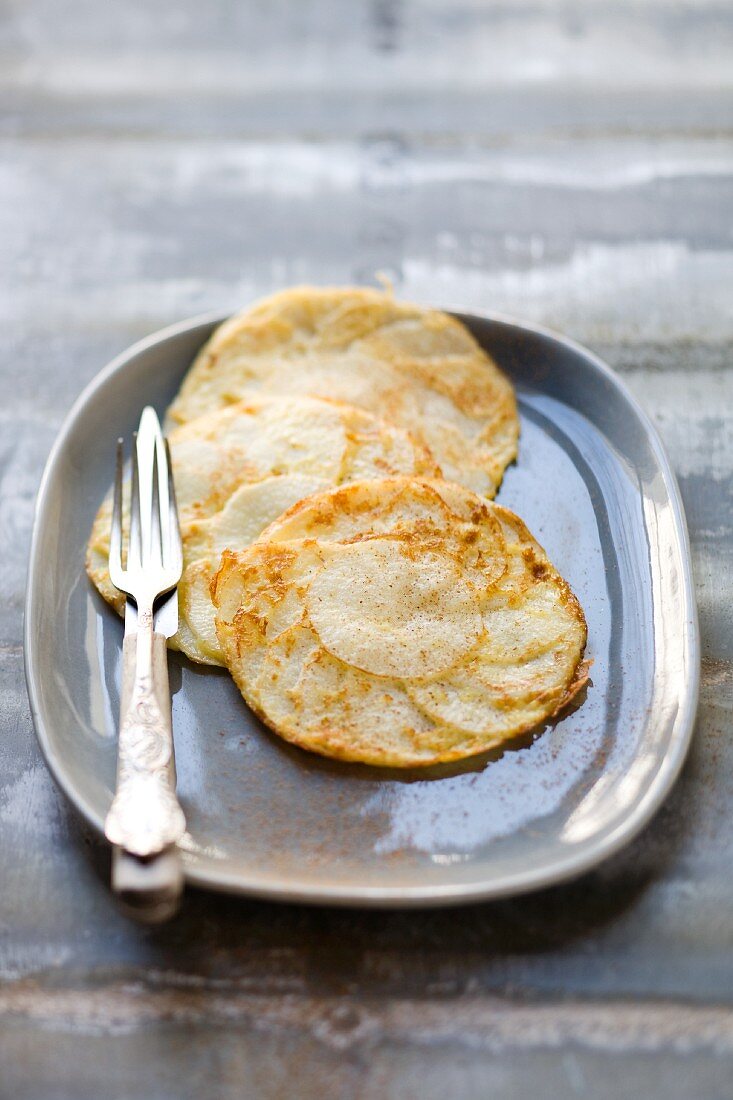 Caramelised white turnip pancakes