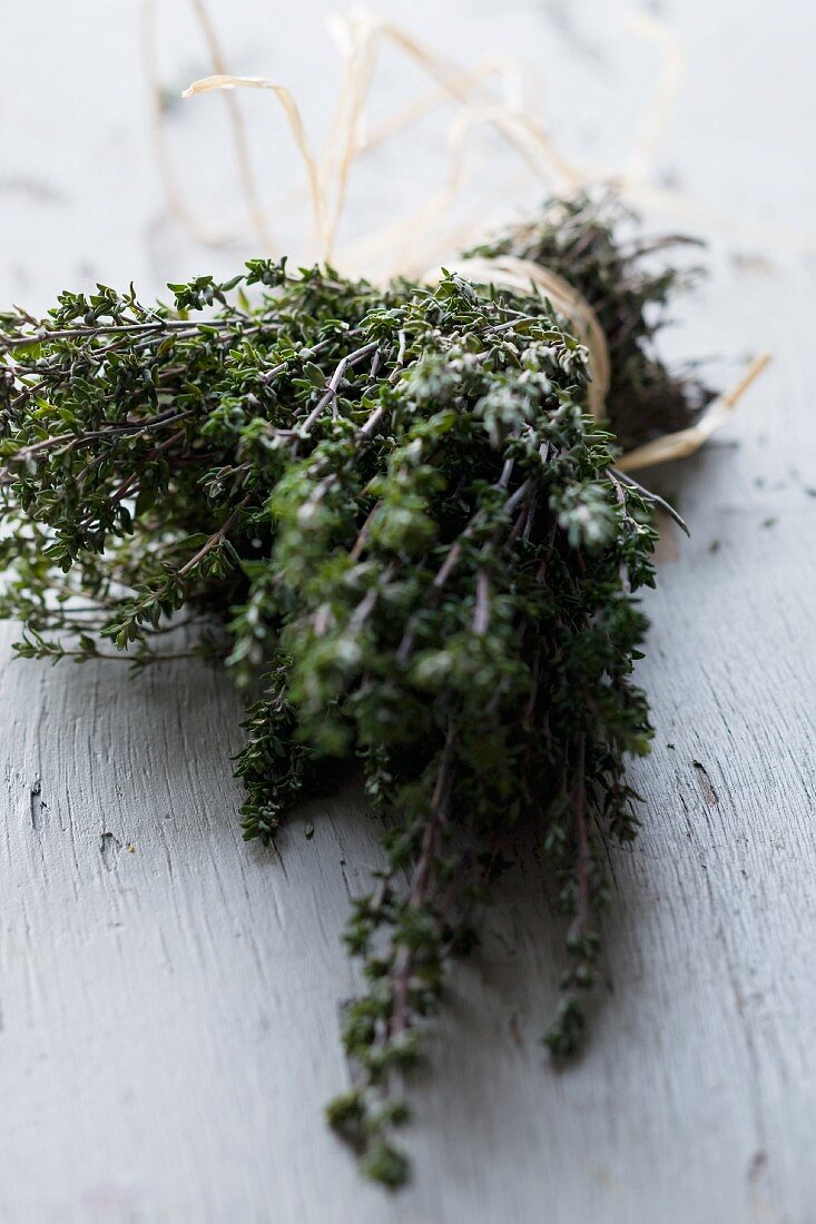 Dried thyme in a bundle