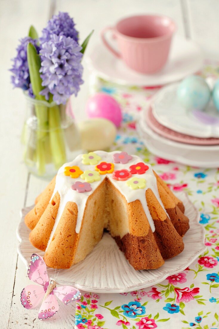 A marble baba cake