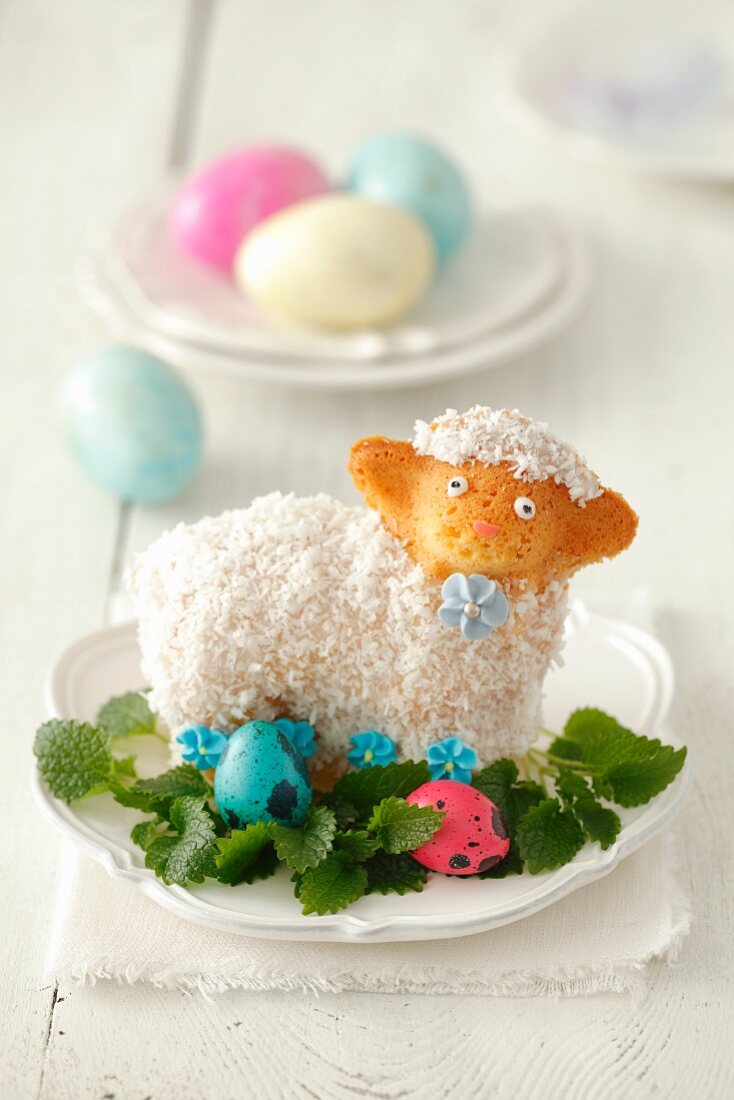 A little Easter lamb with coconut fleece