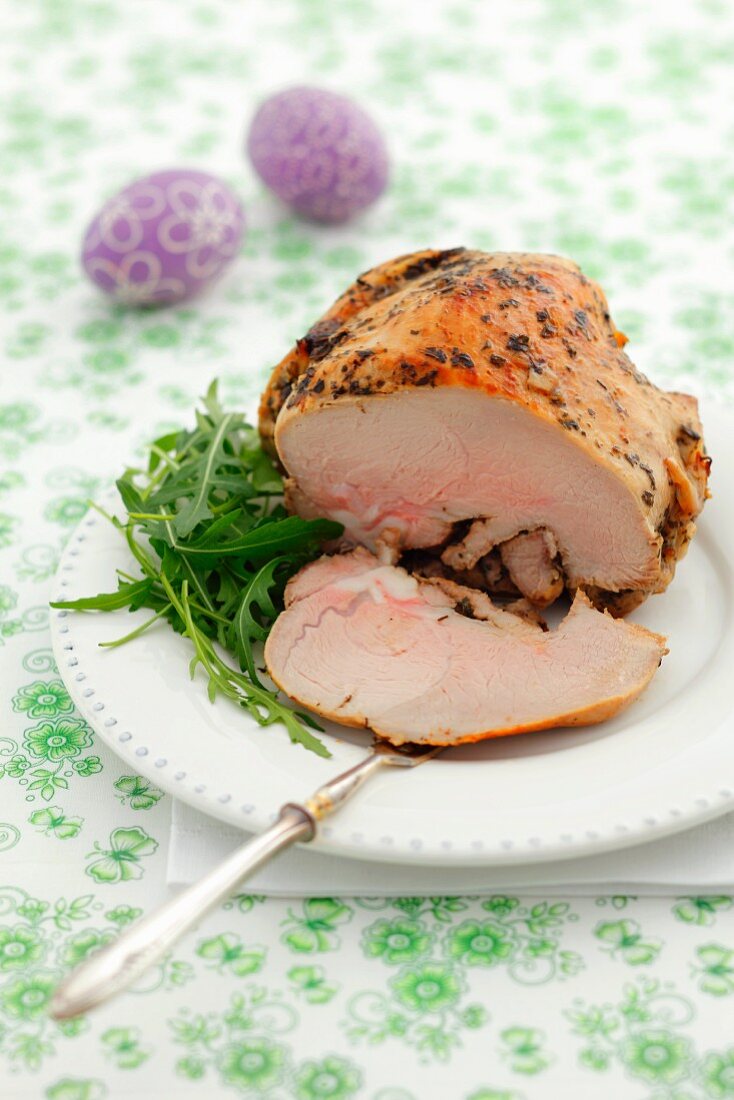 Schweinebraten mit Rucola