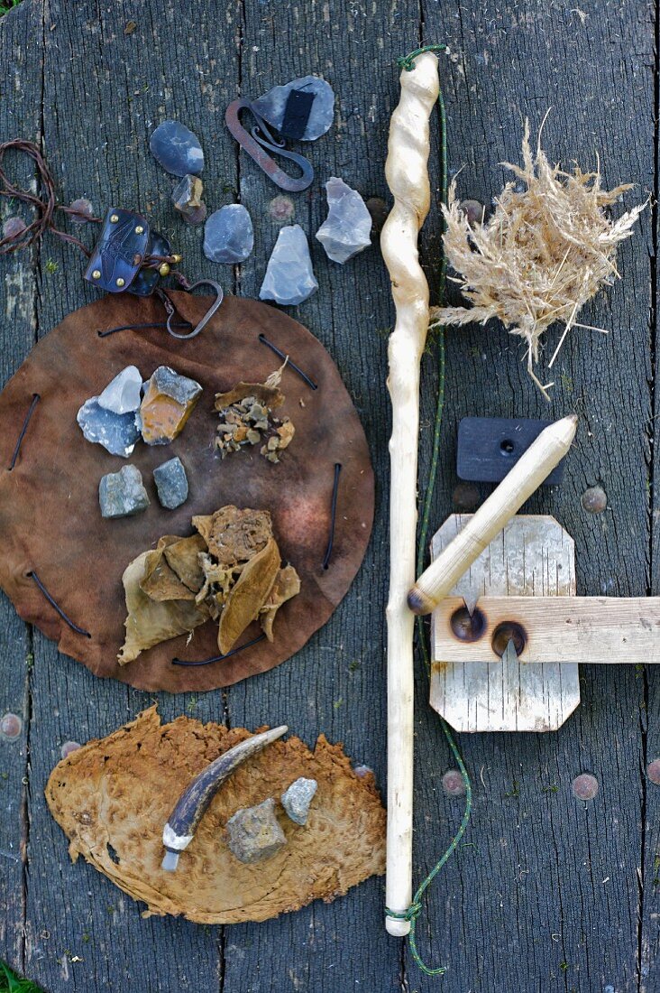 Rustic utensils for making fire