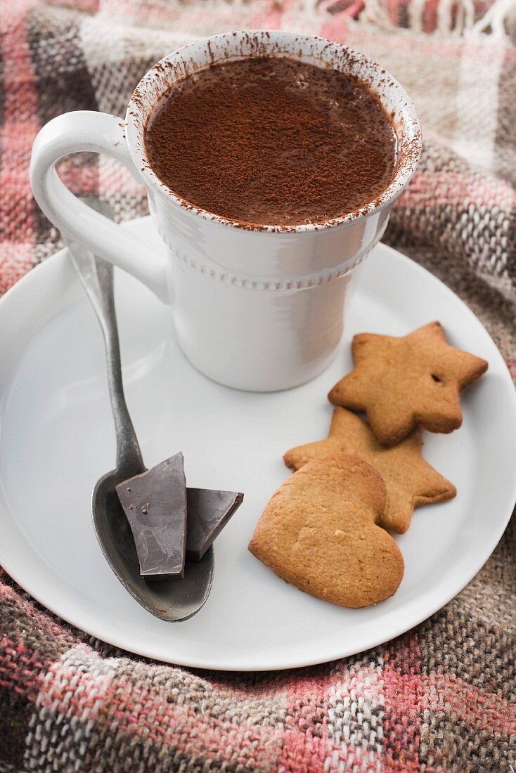 Hot chocolate with biscuits
