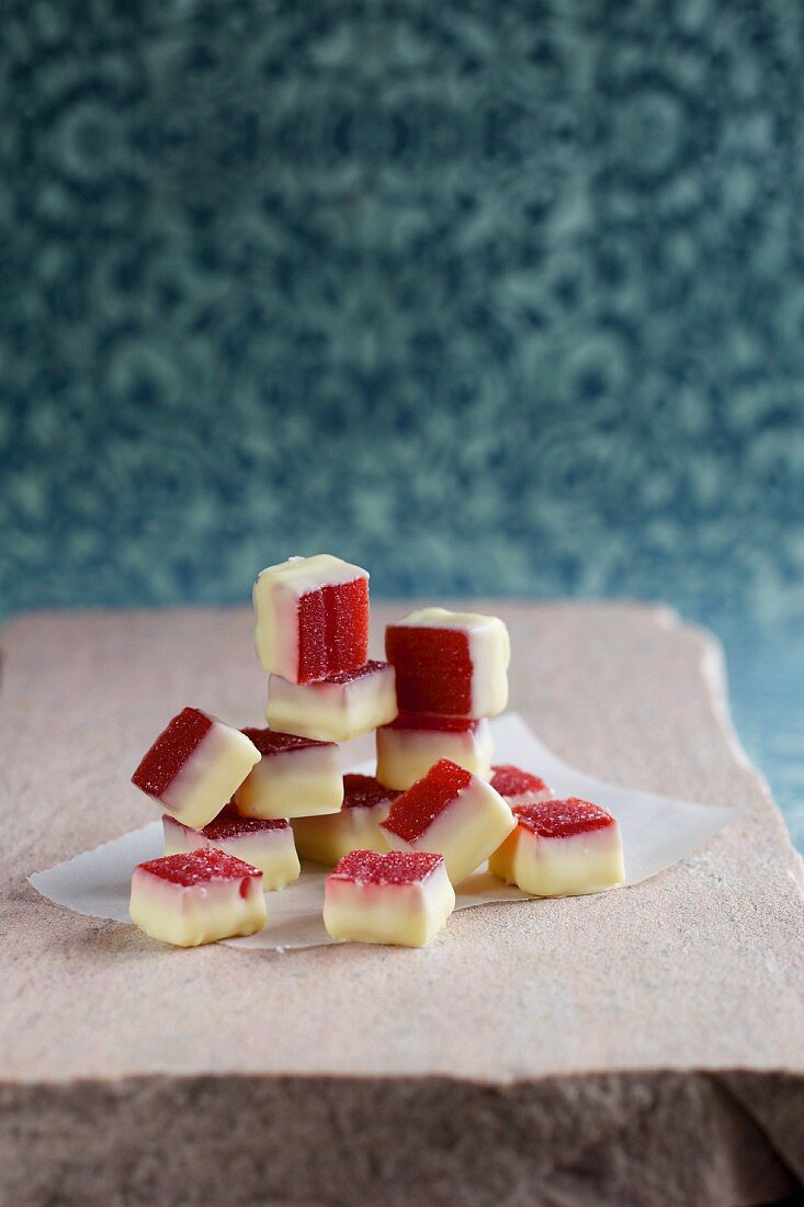 Fruity strawberry and elder chocolates