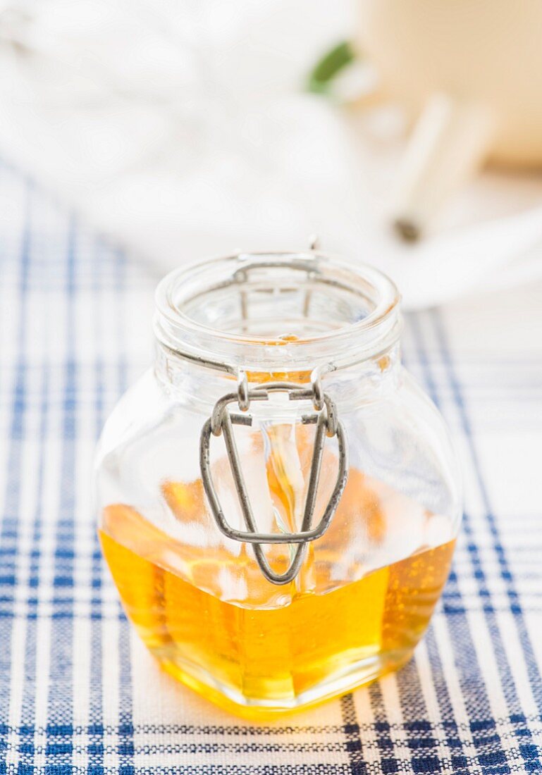 Pale Scandinavian sugar beet syrup in a jar