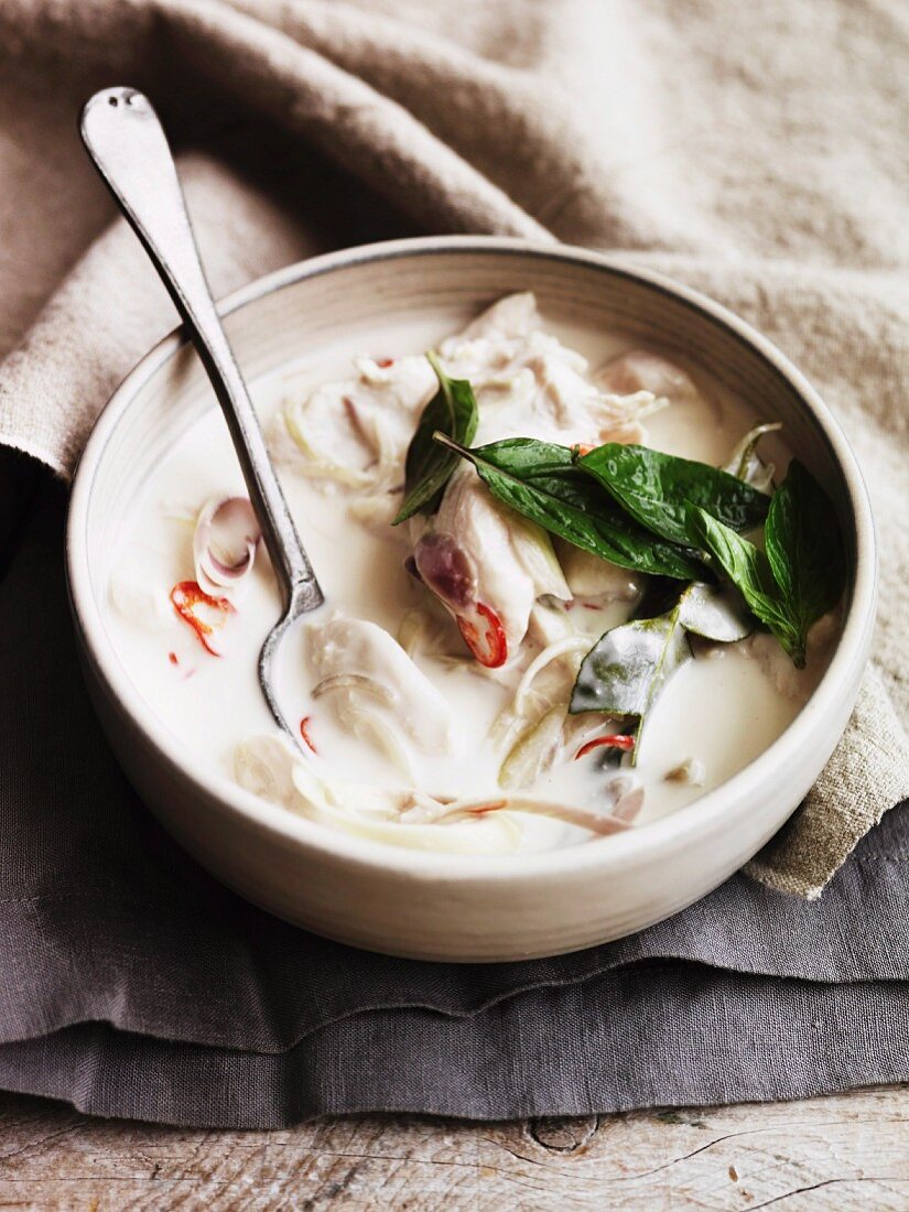 Tom kha gai (chicken and coconut soup, Thailand)