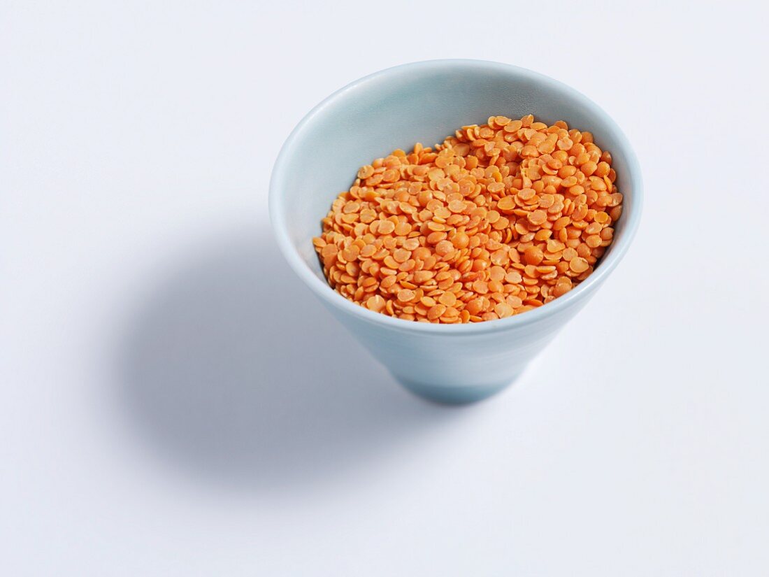 Red lentils in a dish