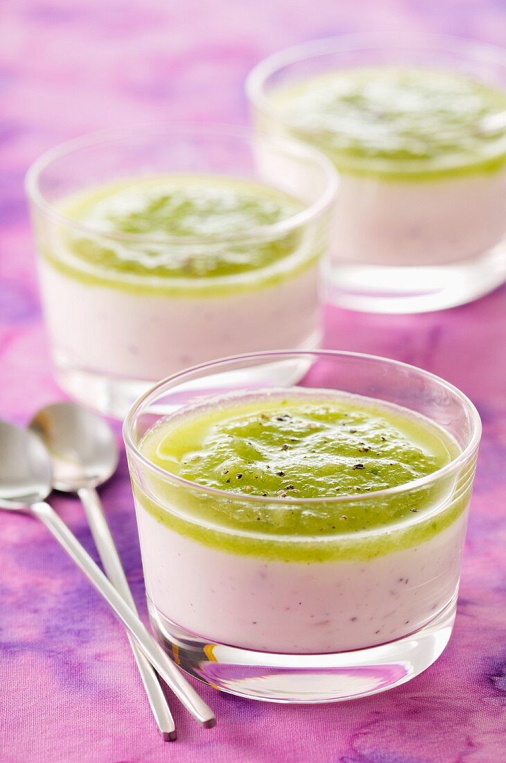 Panna cotta with cucumber jam