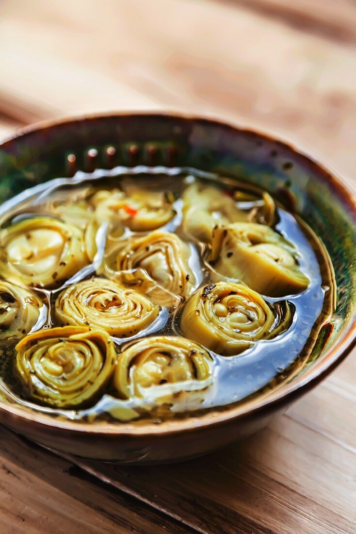 Small Bowl of Marinated Artichokes