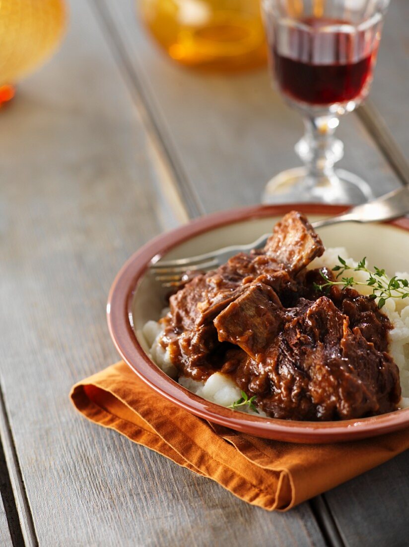 Short ribs of beef on a bed of mashed potato
