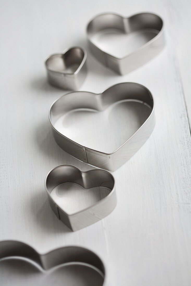 Several heart-shaped cutters