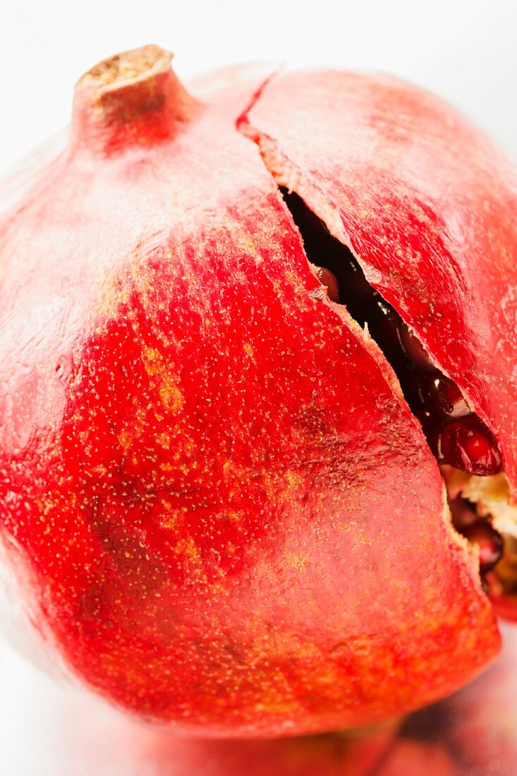 A Cracked Pomegranate; Close Up