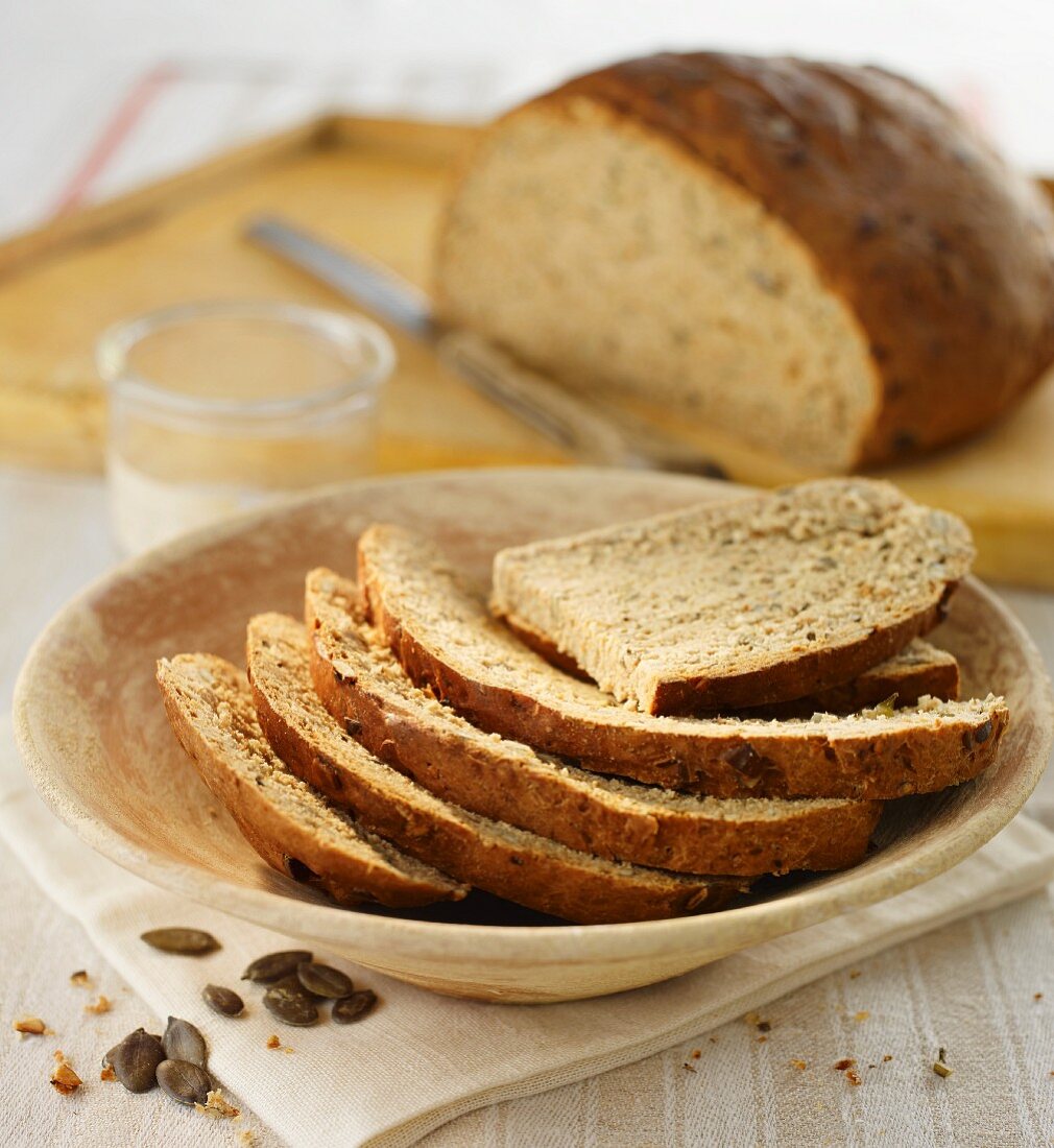 Pumpkin seed bread, home-made