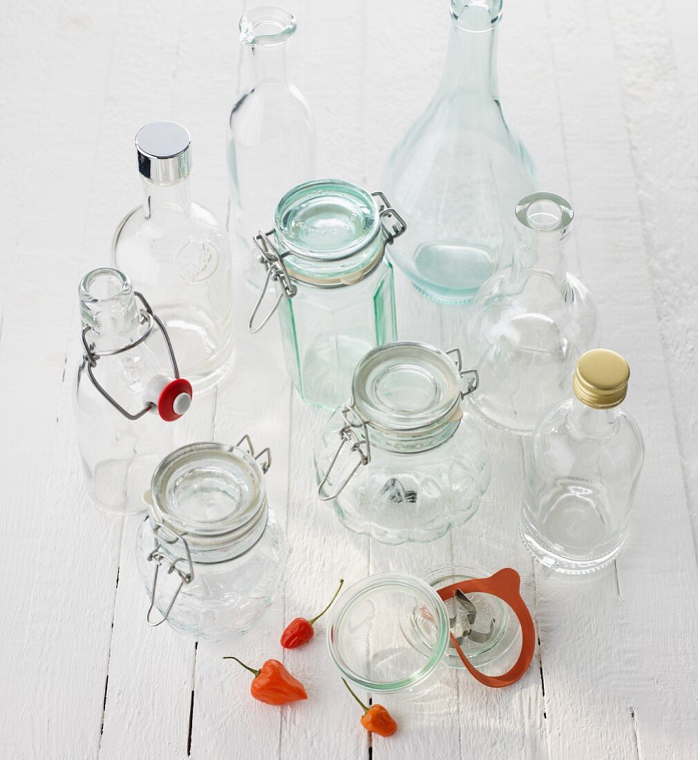 Bottles and preserving jars