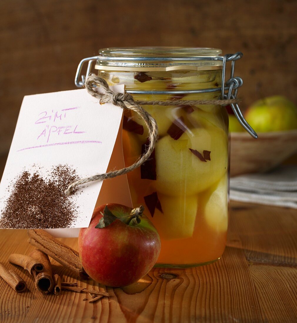 Cinnamon apples in lemon liquor