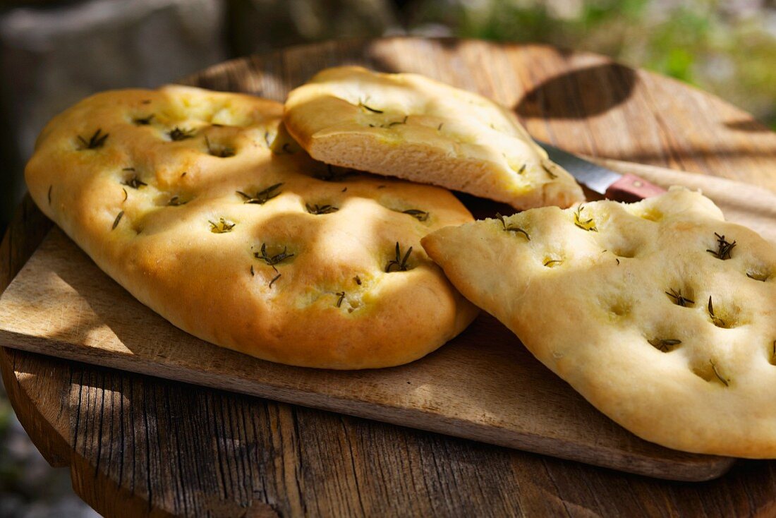 Focaccia mit Rosmarin (Italien)