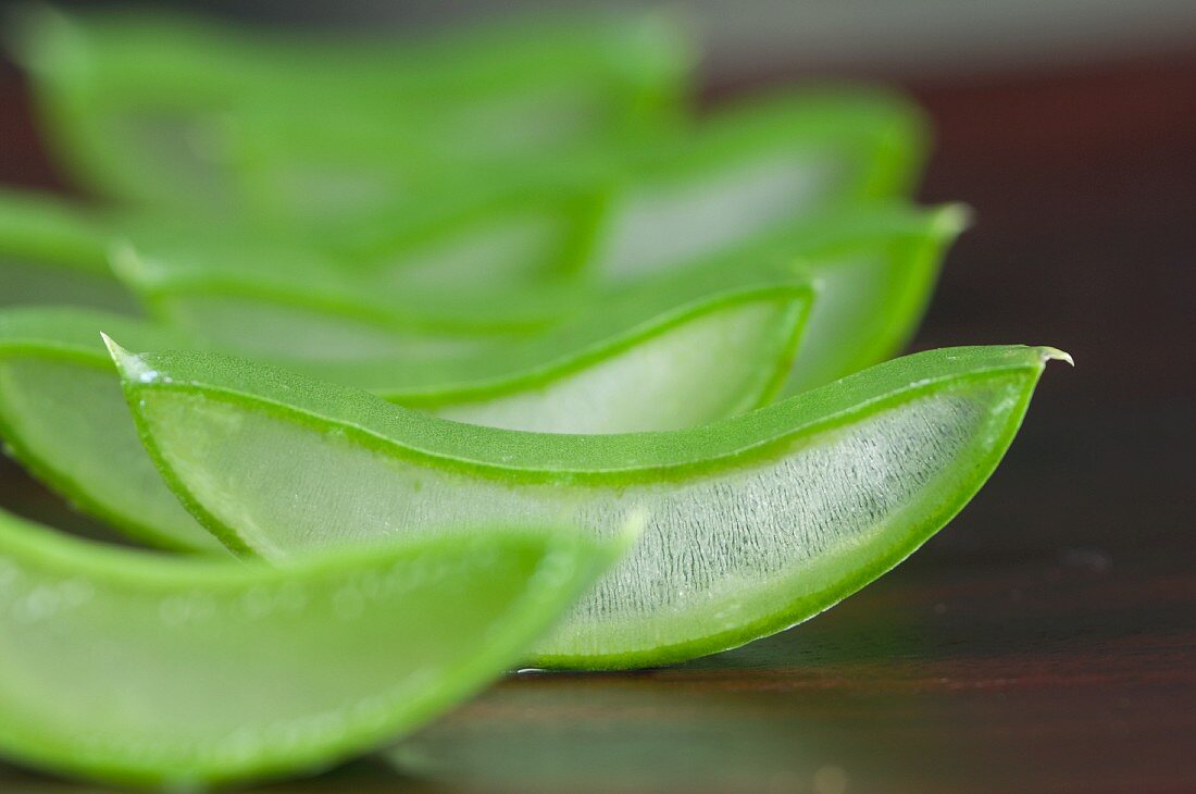 Geschnittene Aloe Vera Triebe (Close Up)