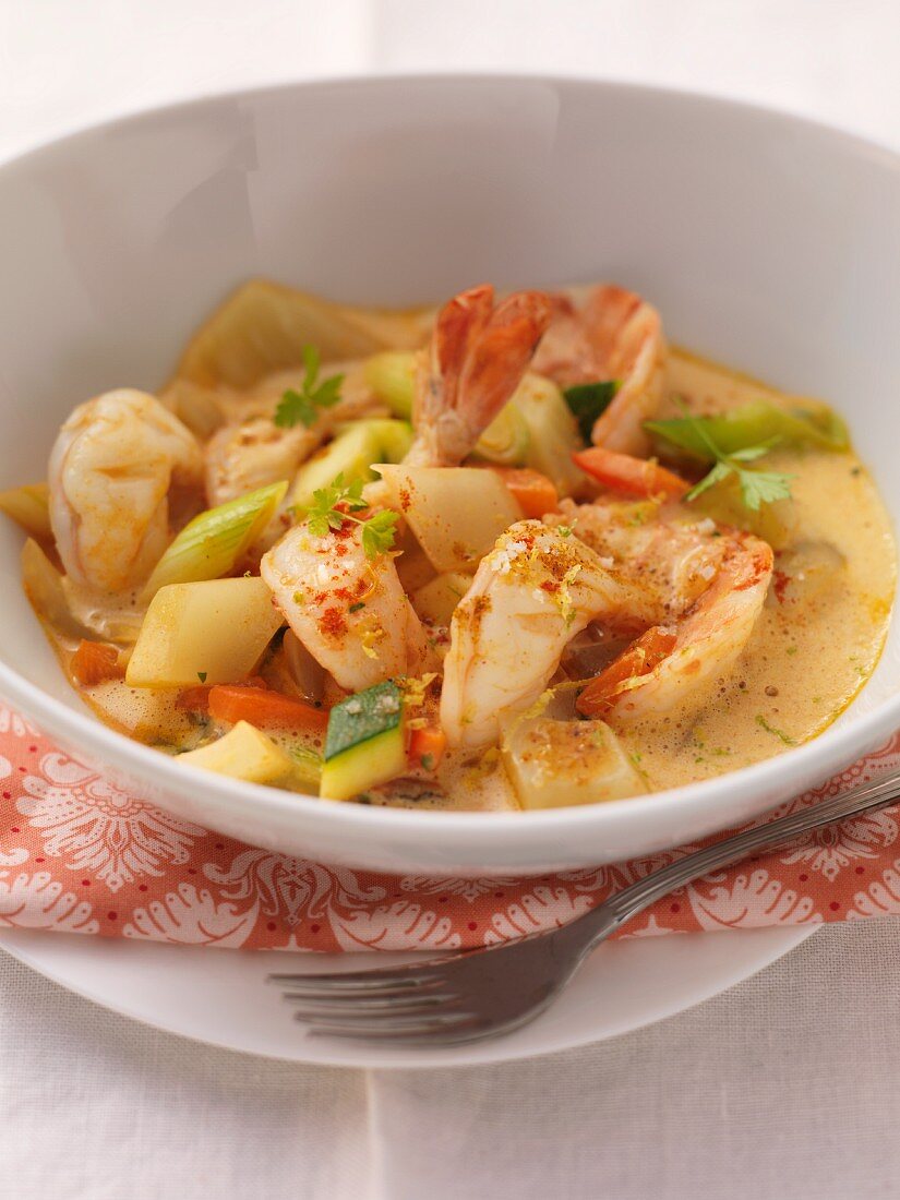 Prawn curry with fennel