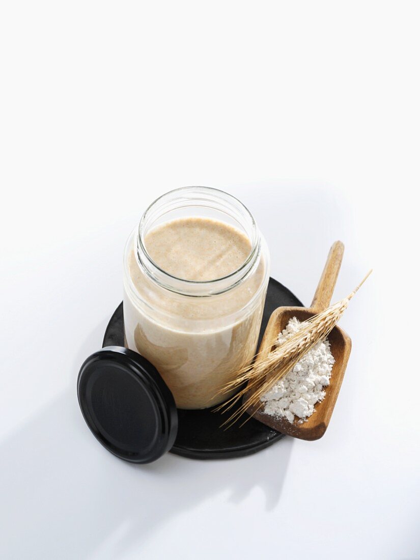 Home-made sourdough with rye flour