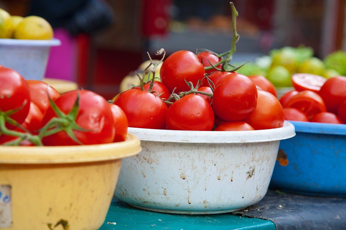 Tomatoes in bowls