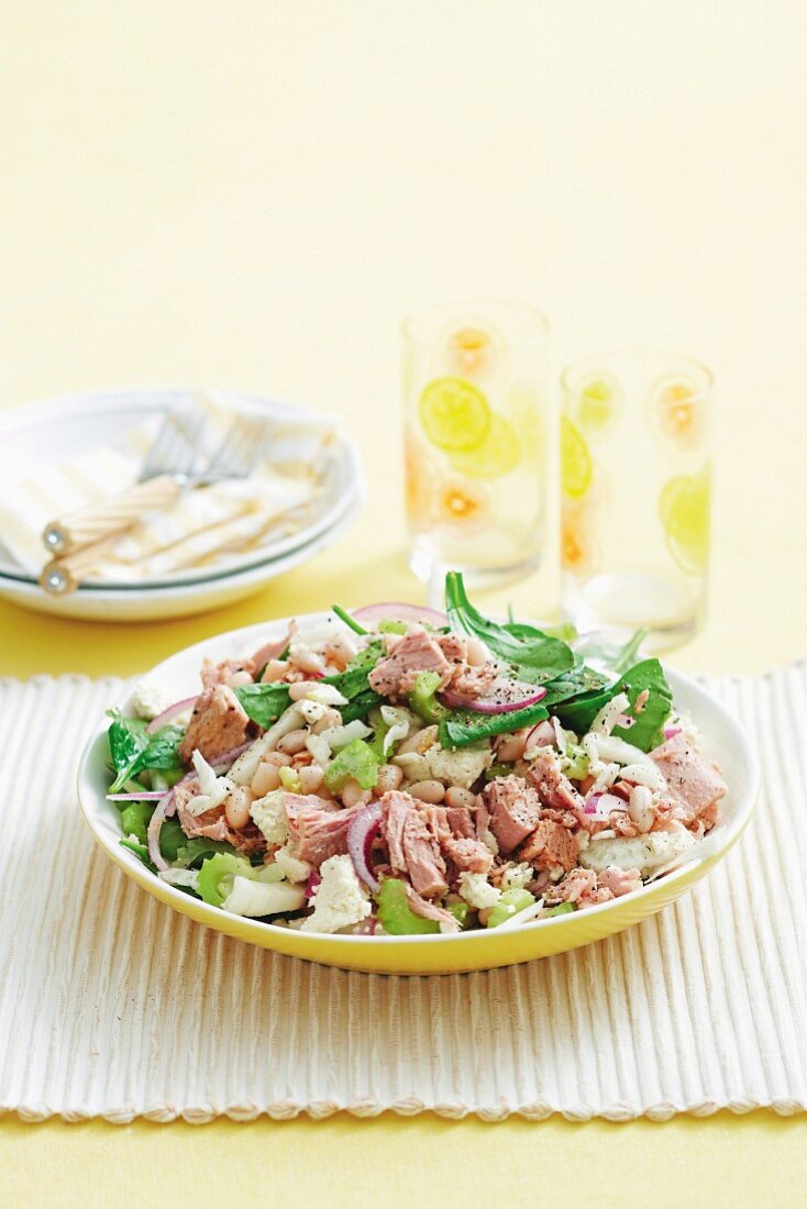 Thunfischsalat mit Bohnen und Fenchel