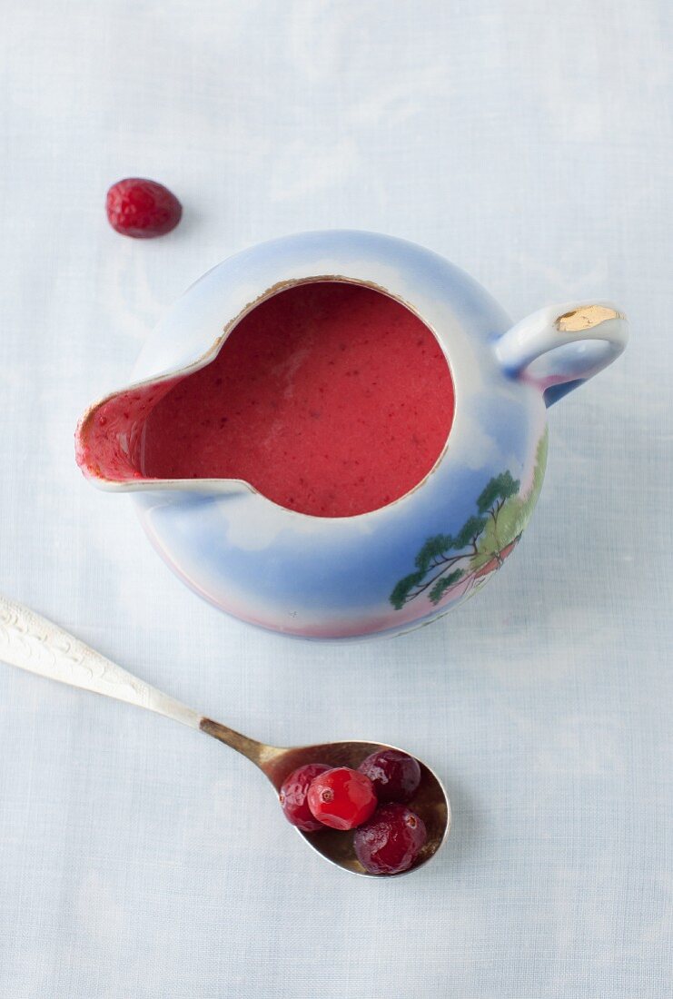 Cranberry Vinaigrette in a Small Pitcher