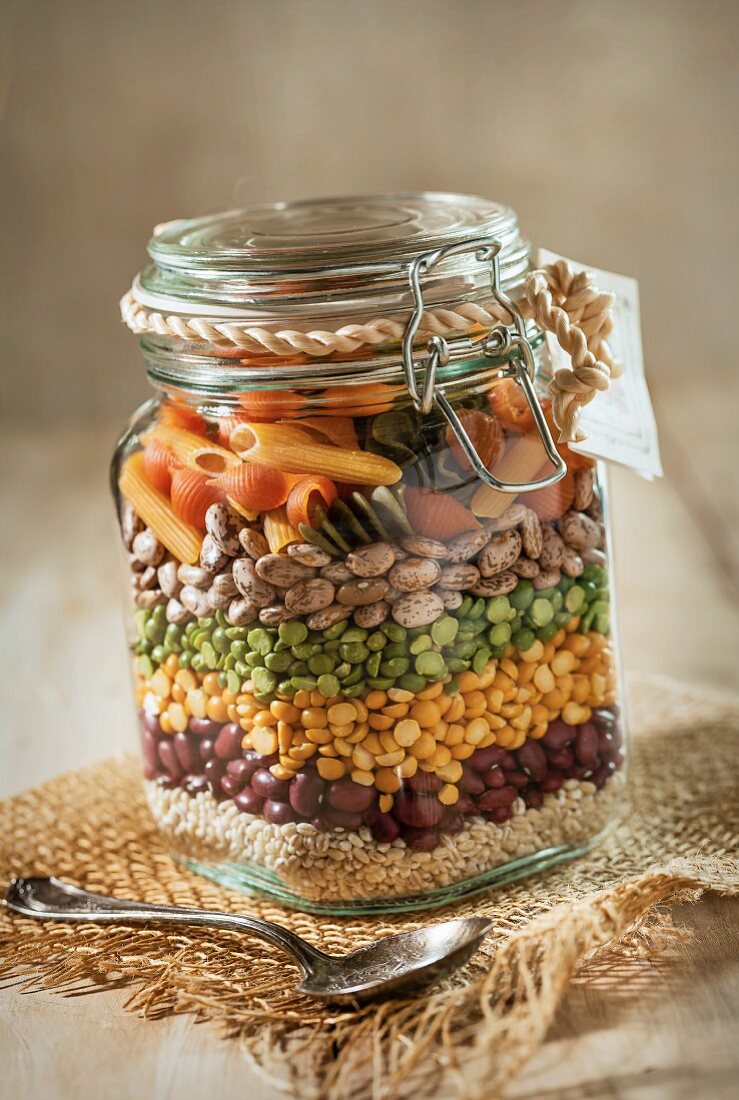 Bean and Pasta Soup Mix in a Jar