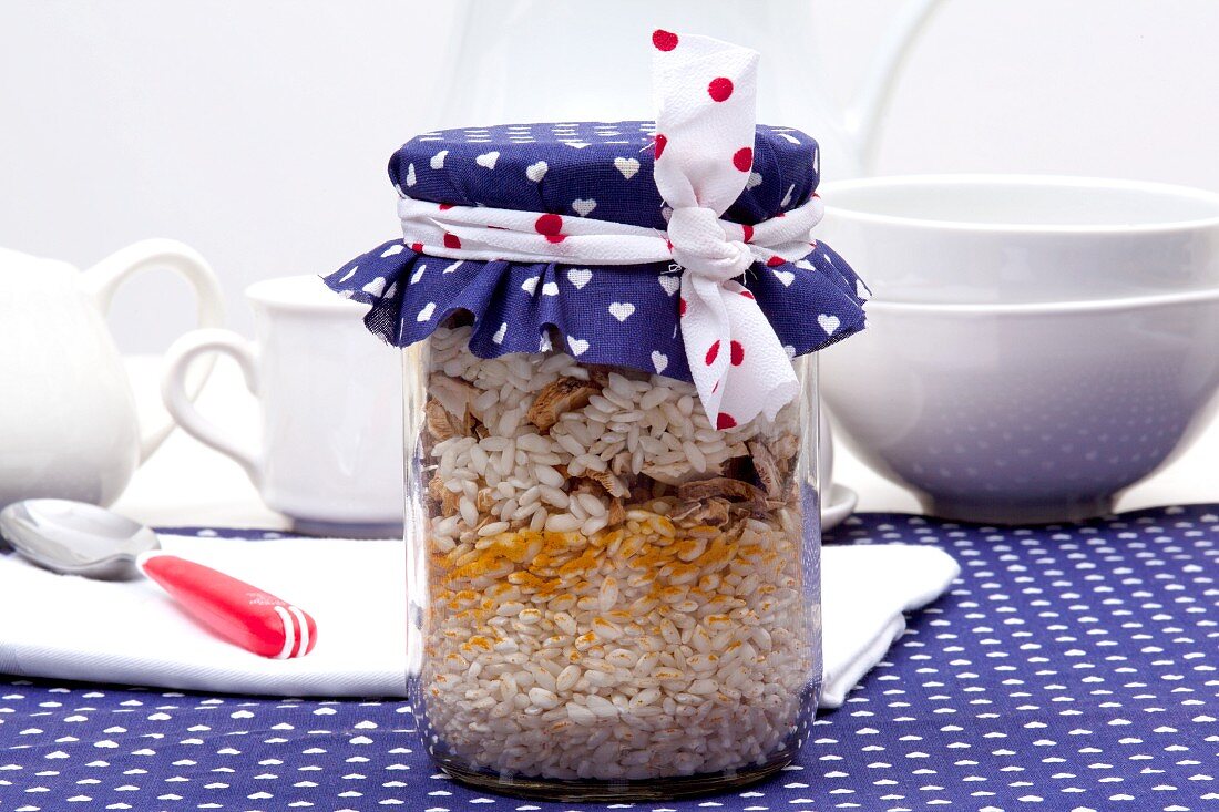 Mushroom risotto mix, in a jar as a gift