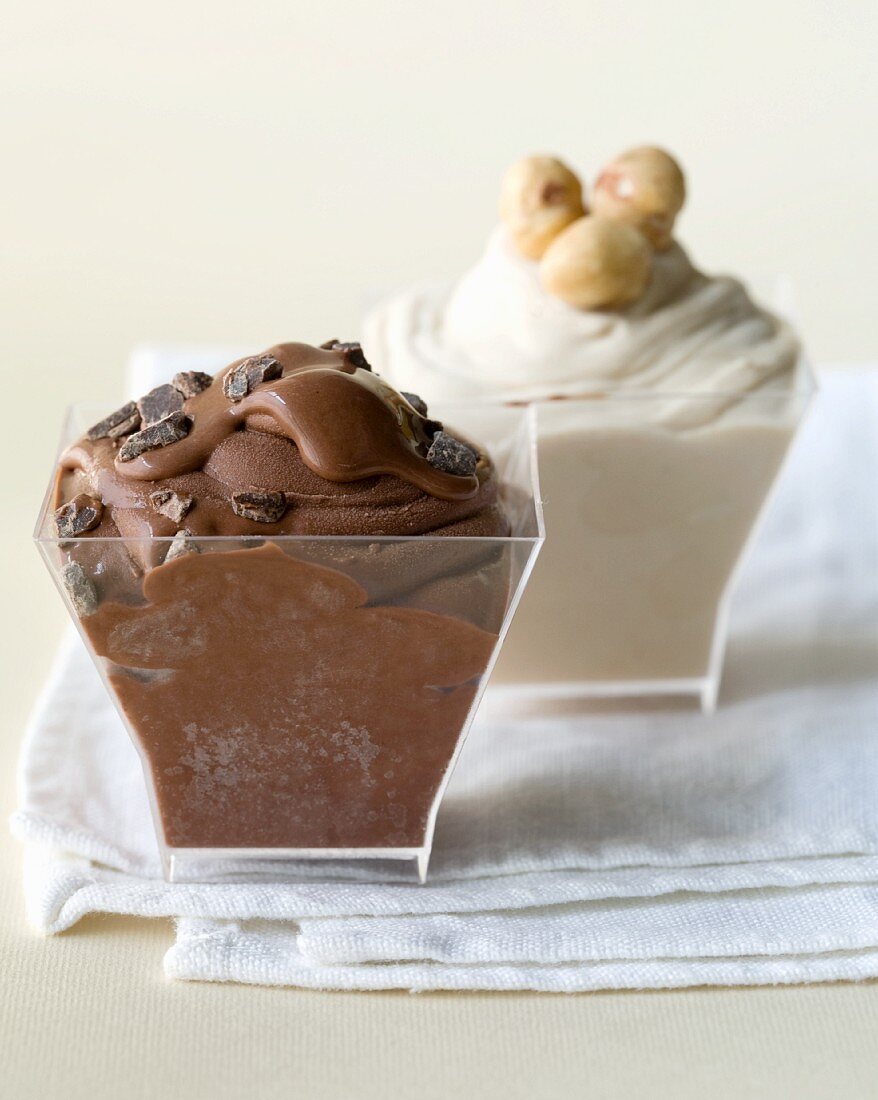 Chocolate and hazelnut ice cream